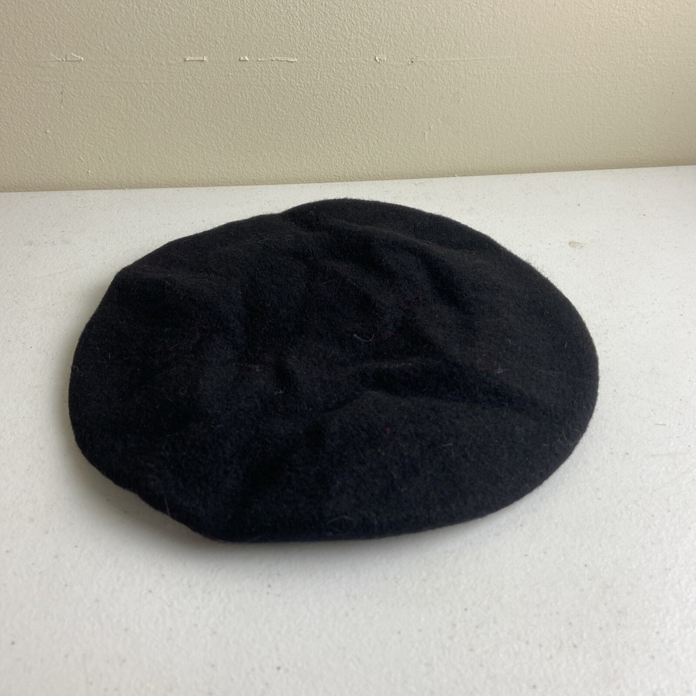 J.Crew Wool Beret Hat In Black 10" Diameter Classic